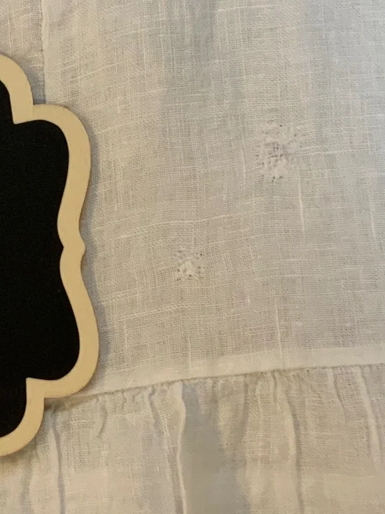 Terzo Millennio White L Linen Dress Lightweight Coastal Cottagecore Beach - Picture 8 of 8